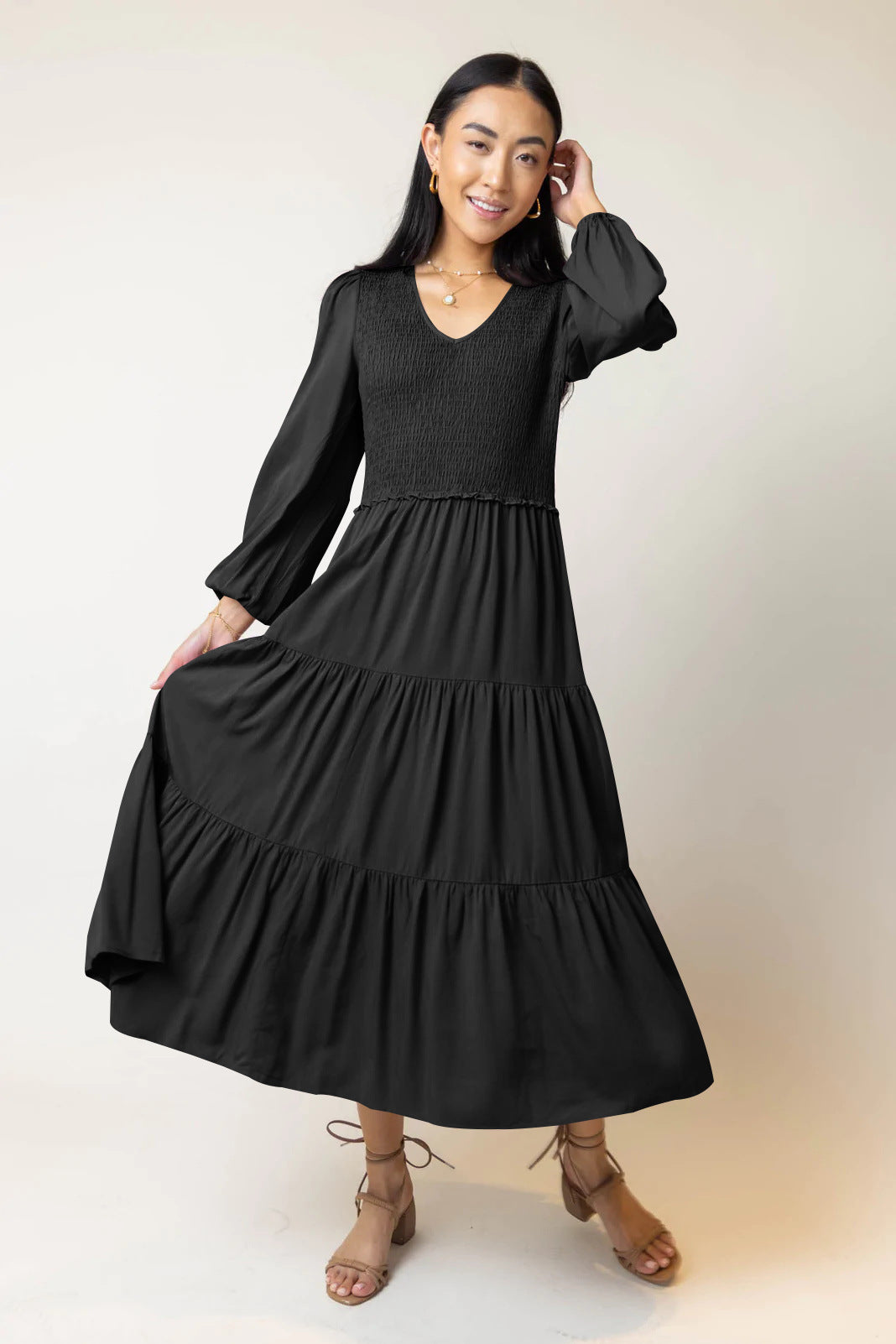 Women's Fashion Casual Long Sleeve Dress