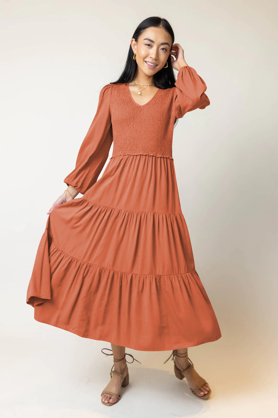 Women's Fashion Casual Long Sleeve Dress
